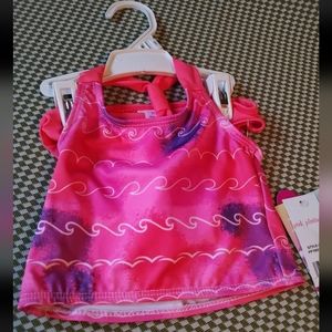 Pink Platinum 2 Piece Set Swimsuit, 3T, NWT, Pink Purple White